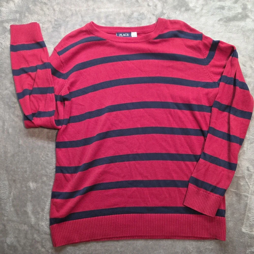 Boys Long Sleeve Sweaters Red Back Striped Childrens Place Sz XXL 2XL
